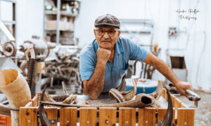 Shimon Keinan At The "Kol Shofar" Factory